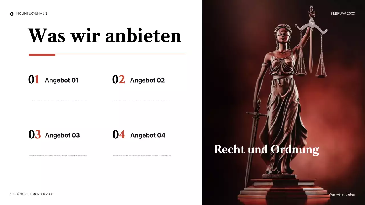 rote elegante juristische präsentation