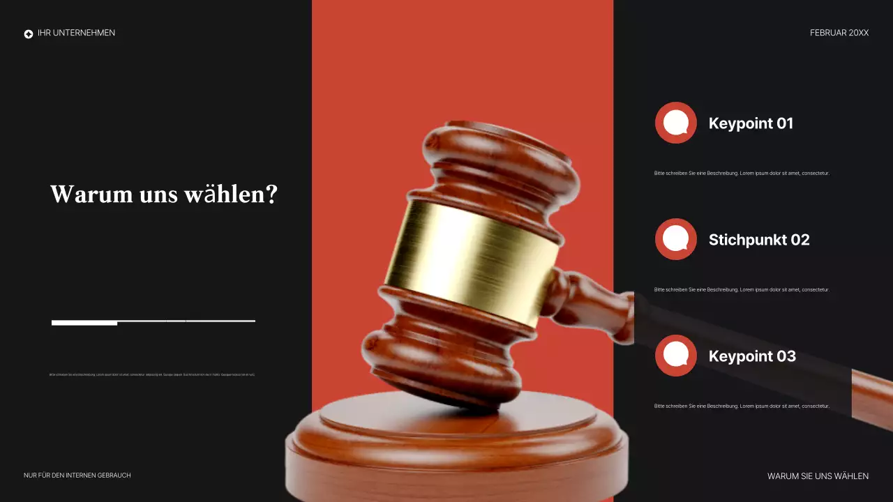 rote elegante juristische präsentation