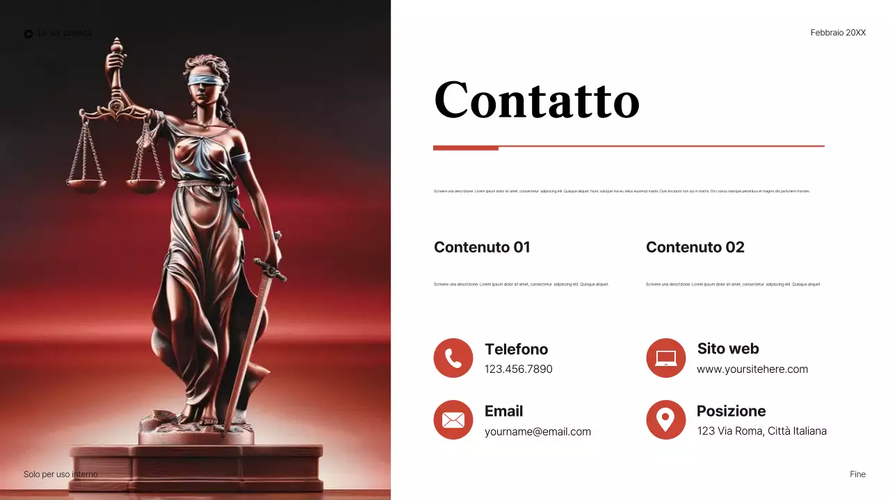 presentazione legale elegante rossa