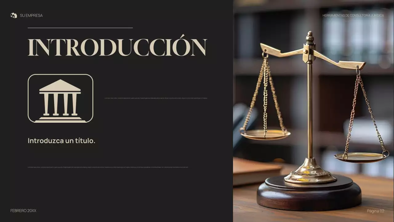 Presentación legal profesional en gris