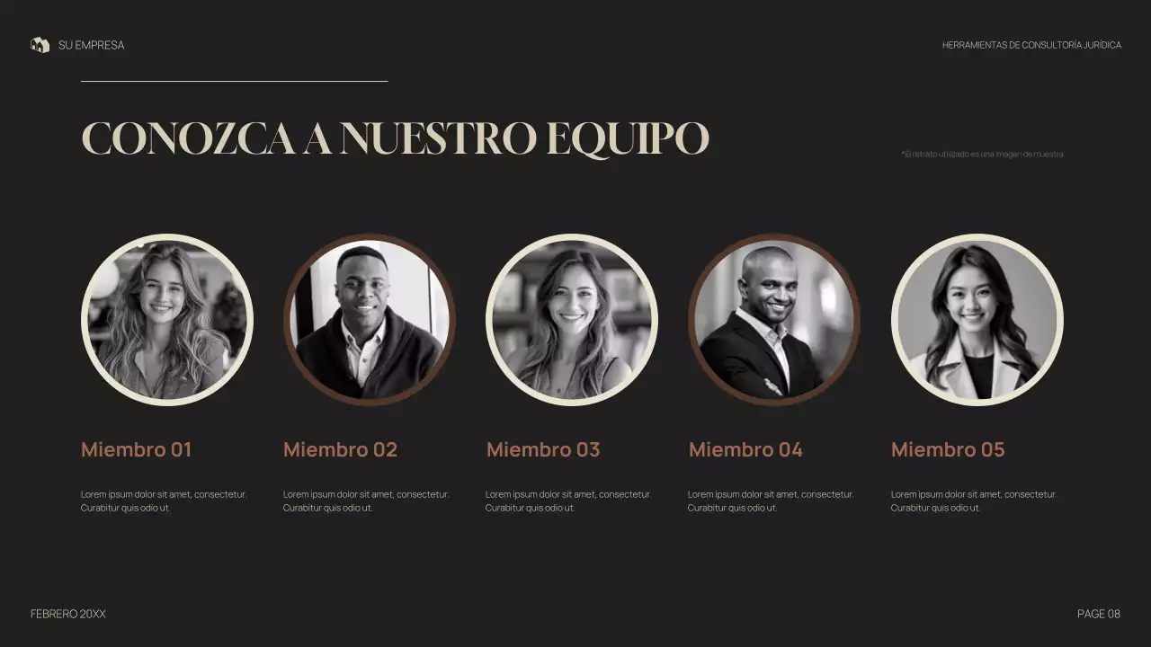 Presentación legal profesional en gris