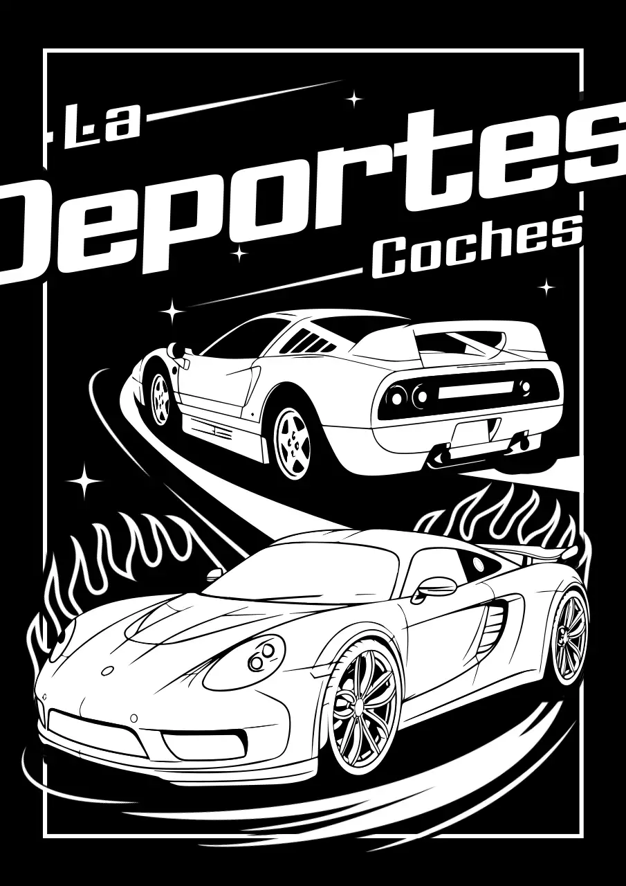 Afiche publicitario de coches deportivos retro de color rosa