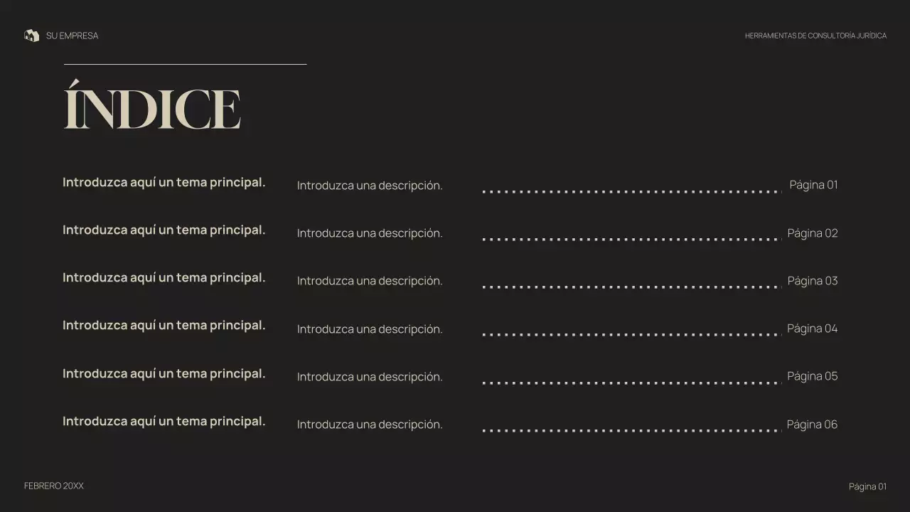 Presentación legal profesional en gris