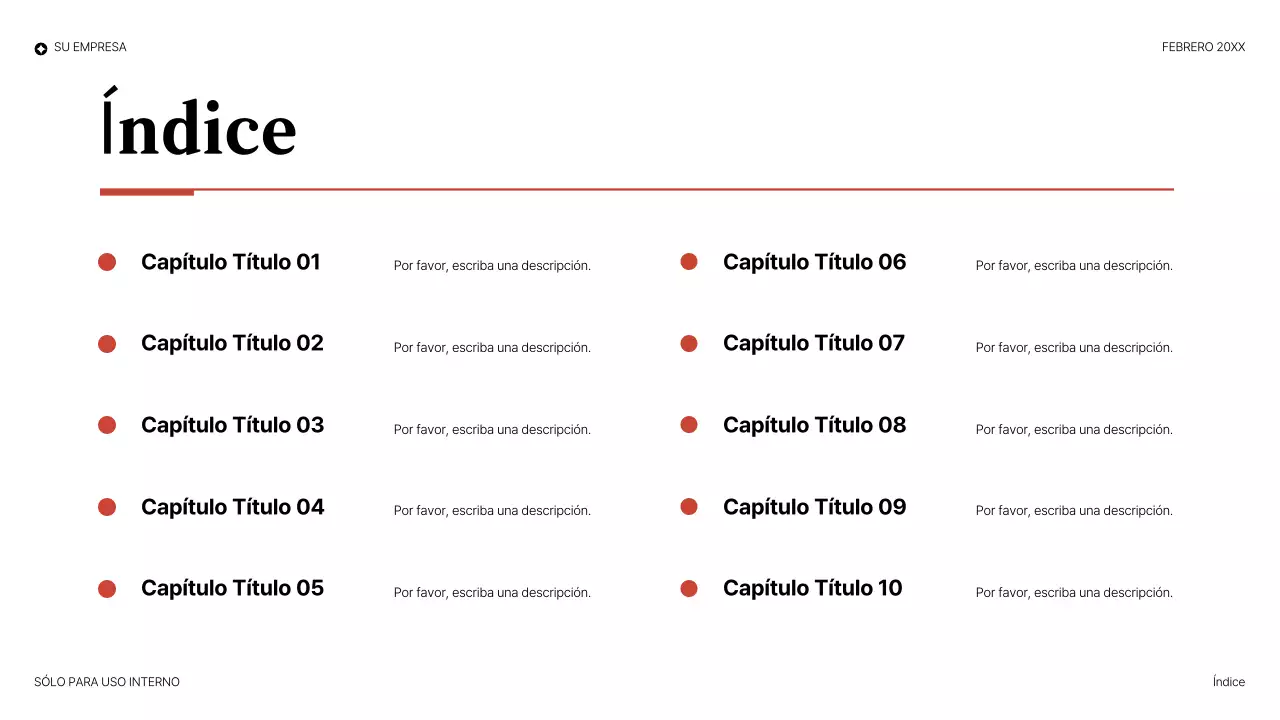 Presentación legal elegante en color rojo.