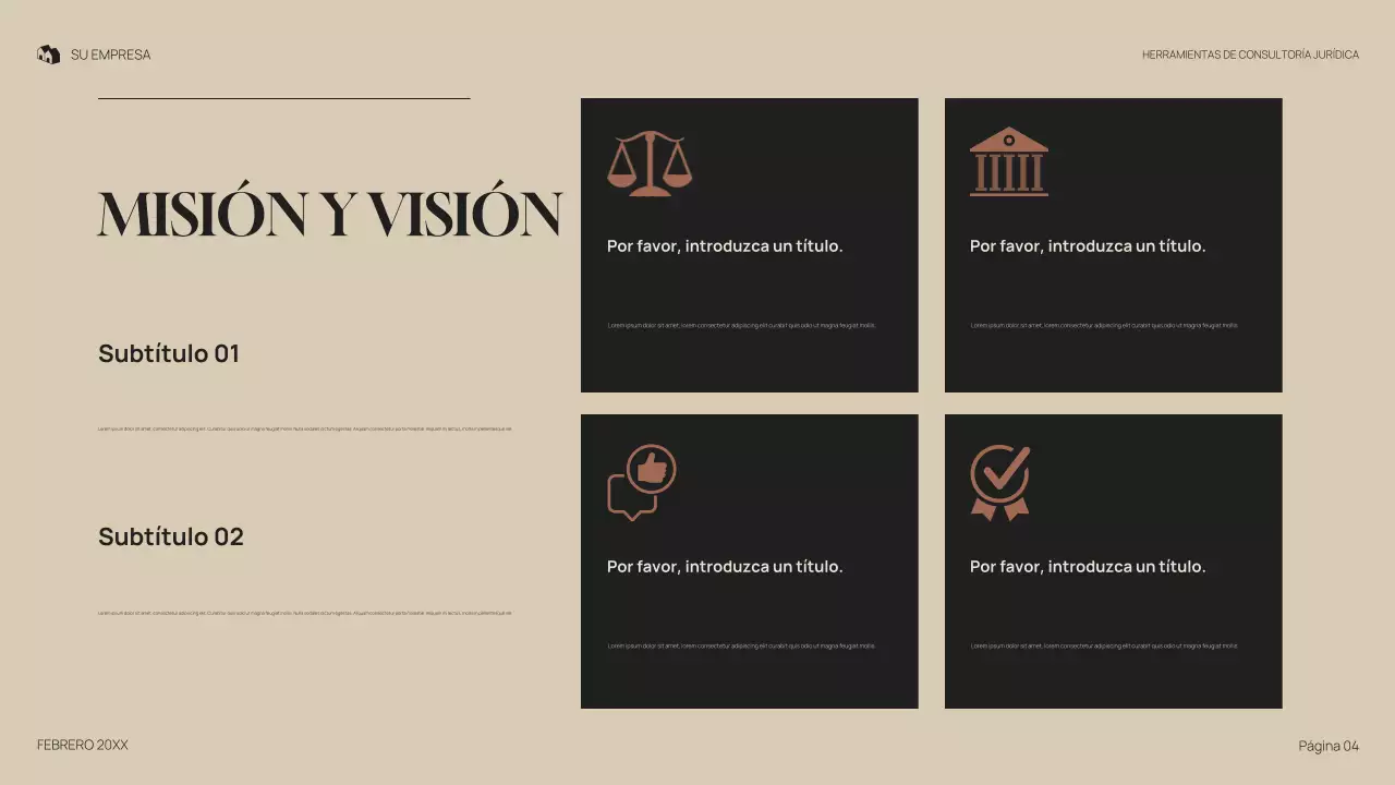 Presentación legal profesional en gris