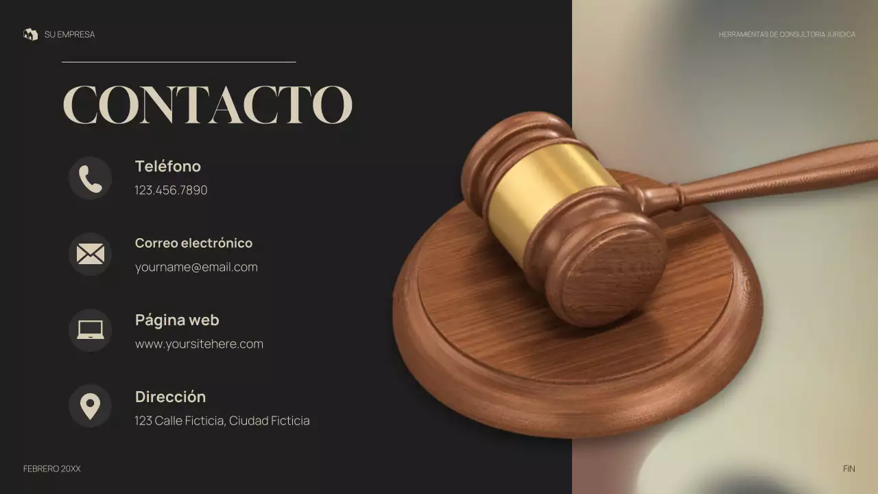 Presentación legal profesional en gris