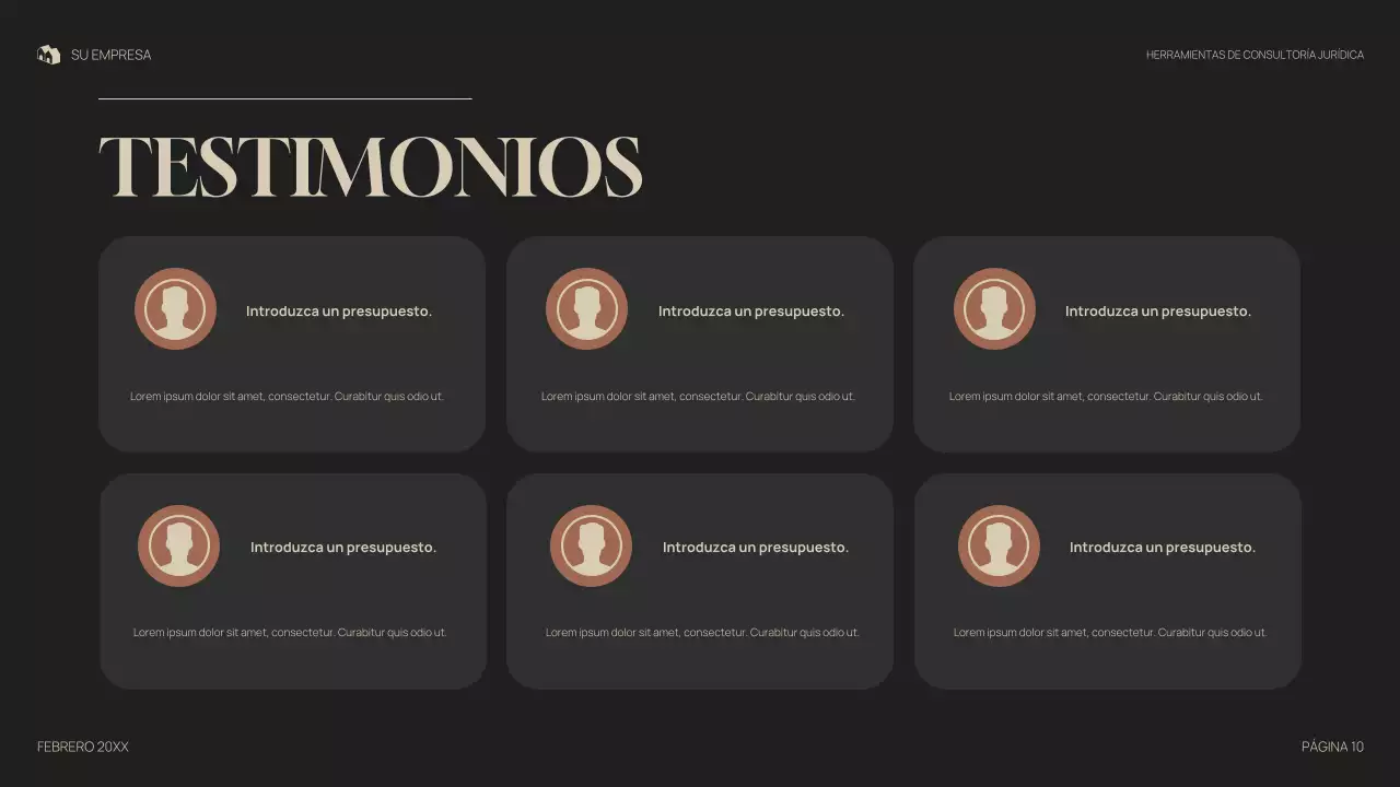 Presentación legal profesional en gris