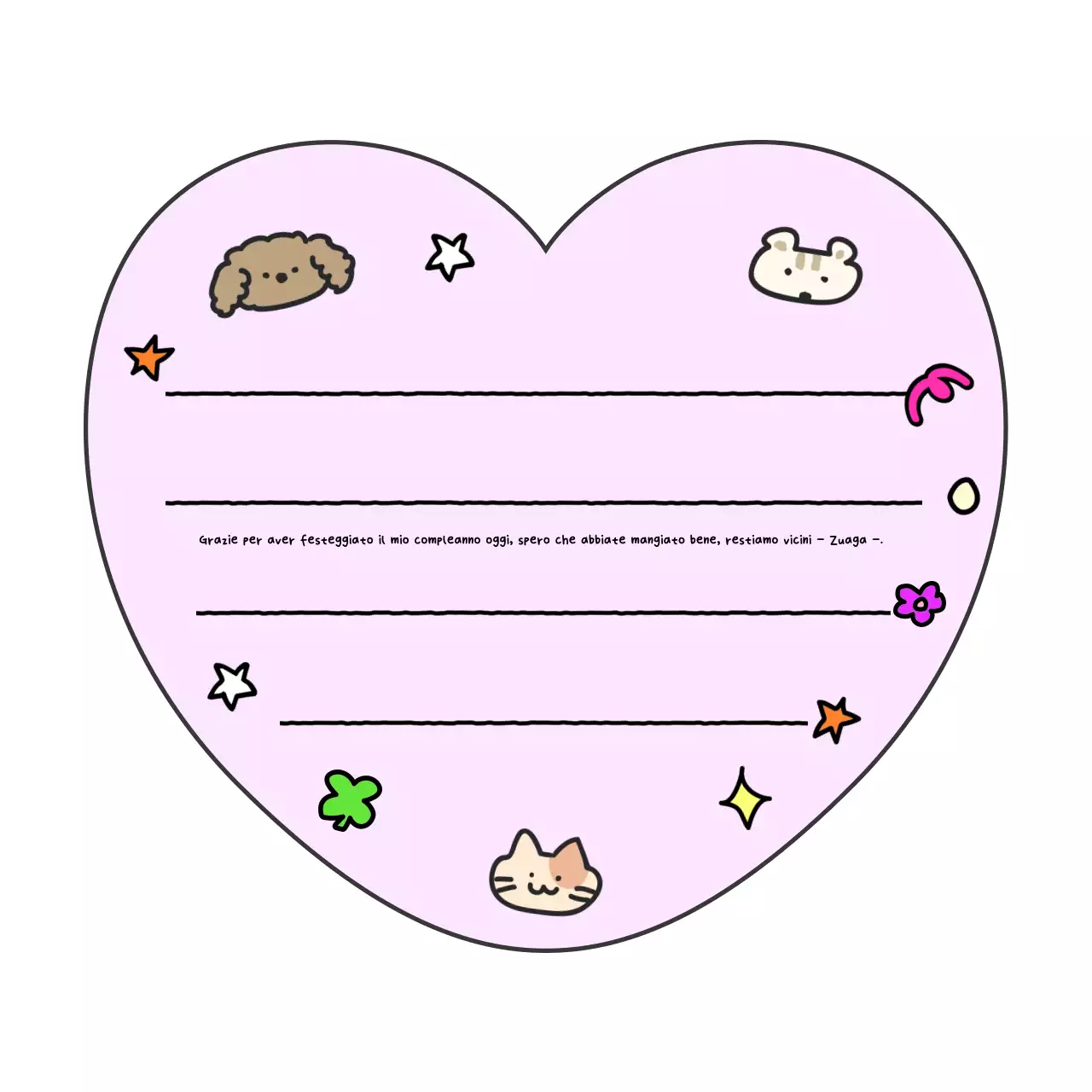 La simpatica lettera di compleanno di Yeon Bora