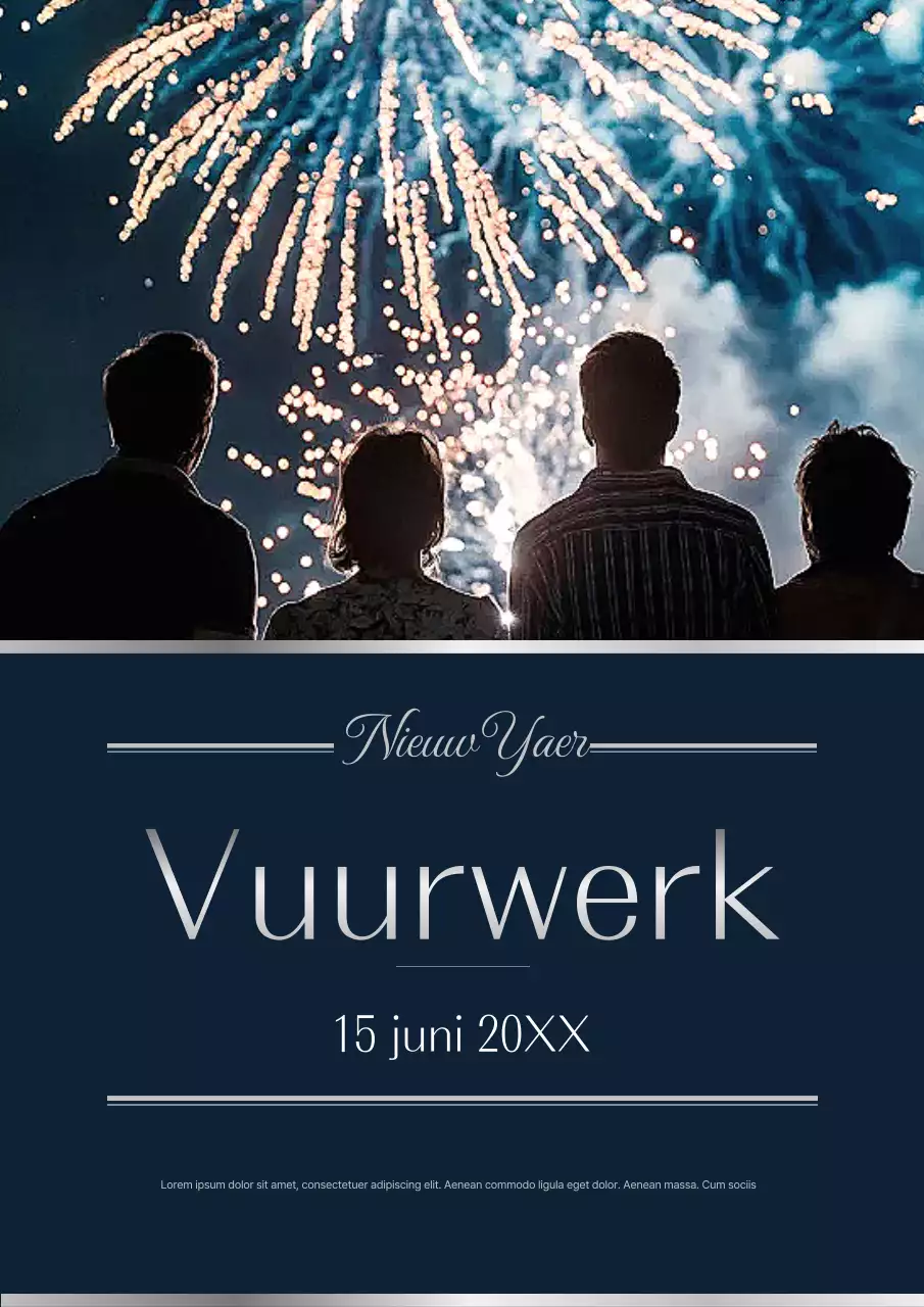 Navy Elegant Vuurwerk Evenement