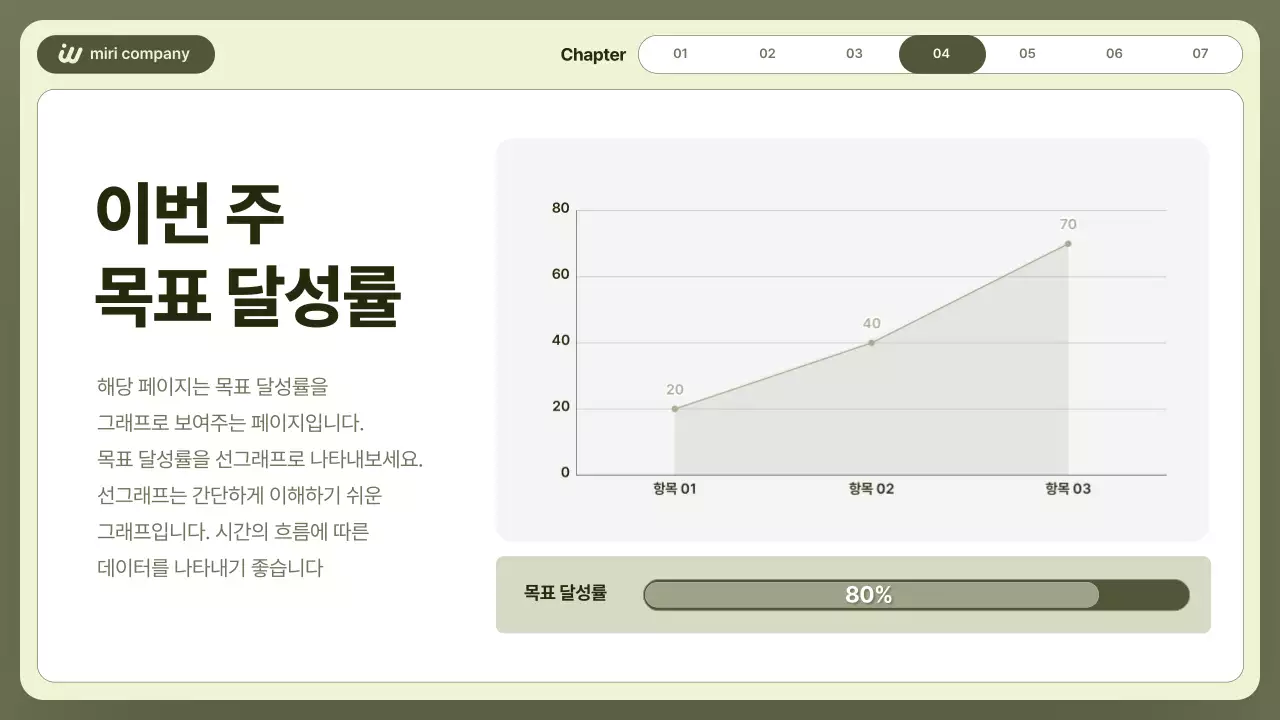 카키 깔끔 보고서 정보 전달