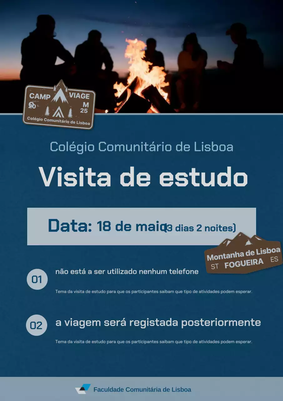 Anúncio do evento Blue Simple Field Trip