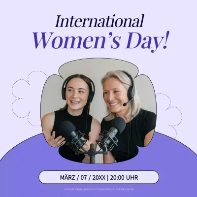 Lila Trendy Woman's Day Podcast Ankündigung Social Media Square