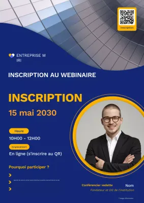 Affiche d'inscription au webinaire sur le leadership professionnel Blue Yellow