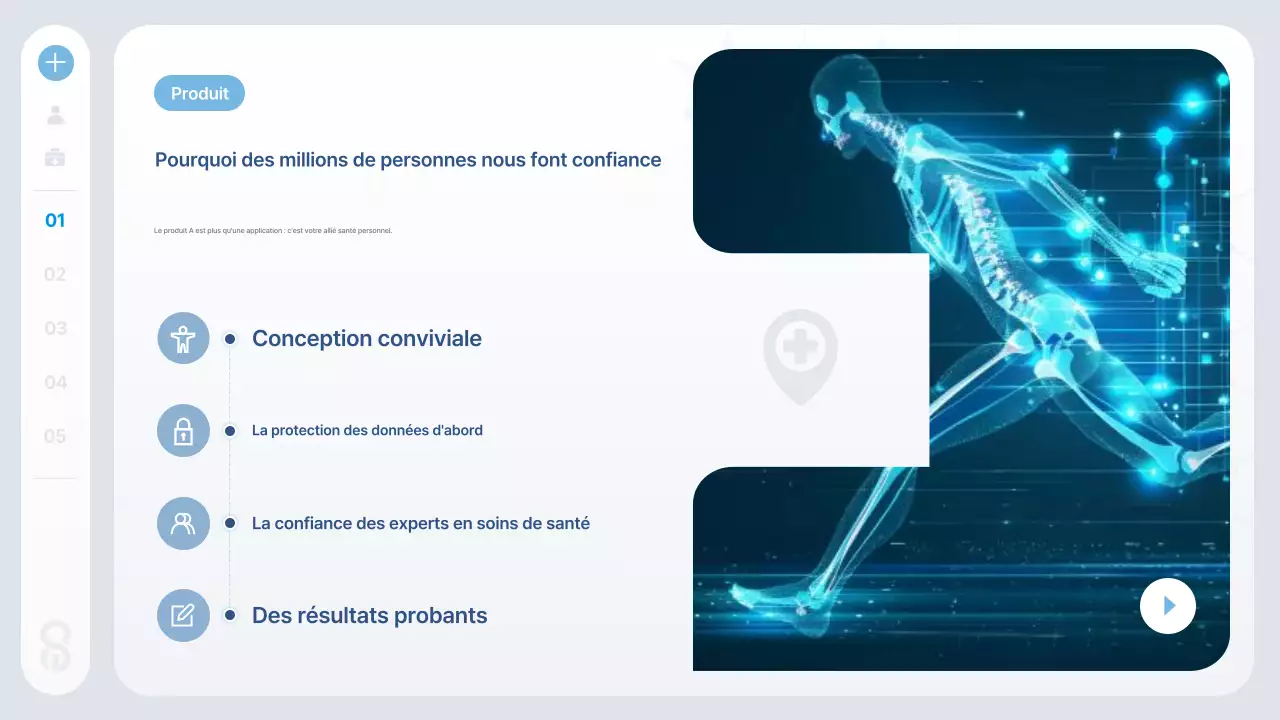 Informations sur la technologie de santé moderne bleue