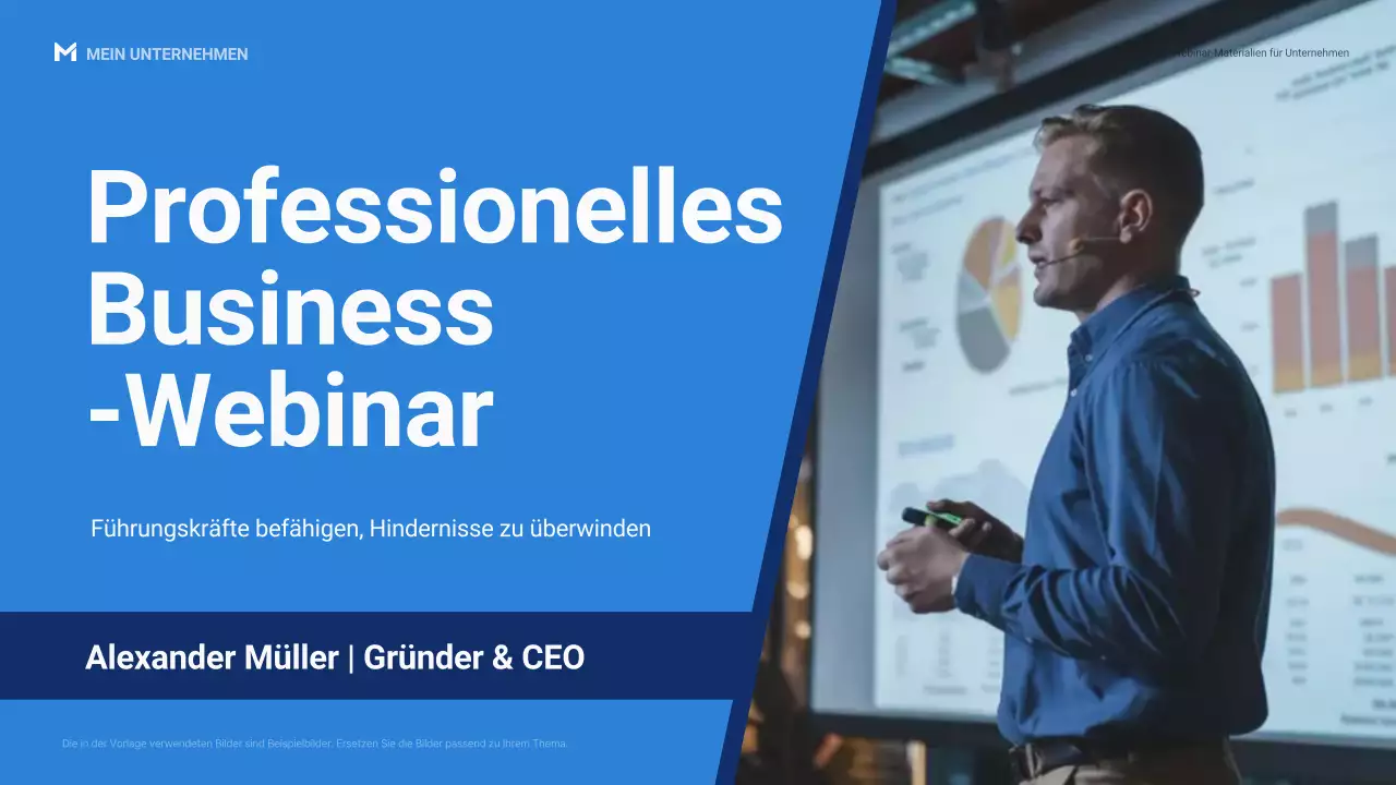 Blaue professionelle Business-Webinar-Promotion-Präsentation
