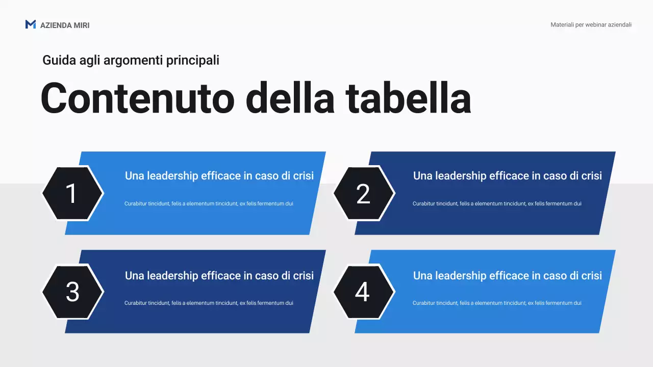 Presentazione promozionale del webinar aziendale Blue Professional