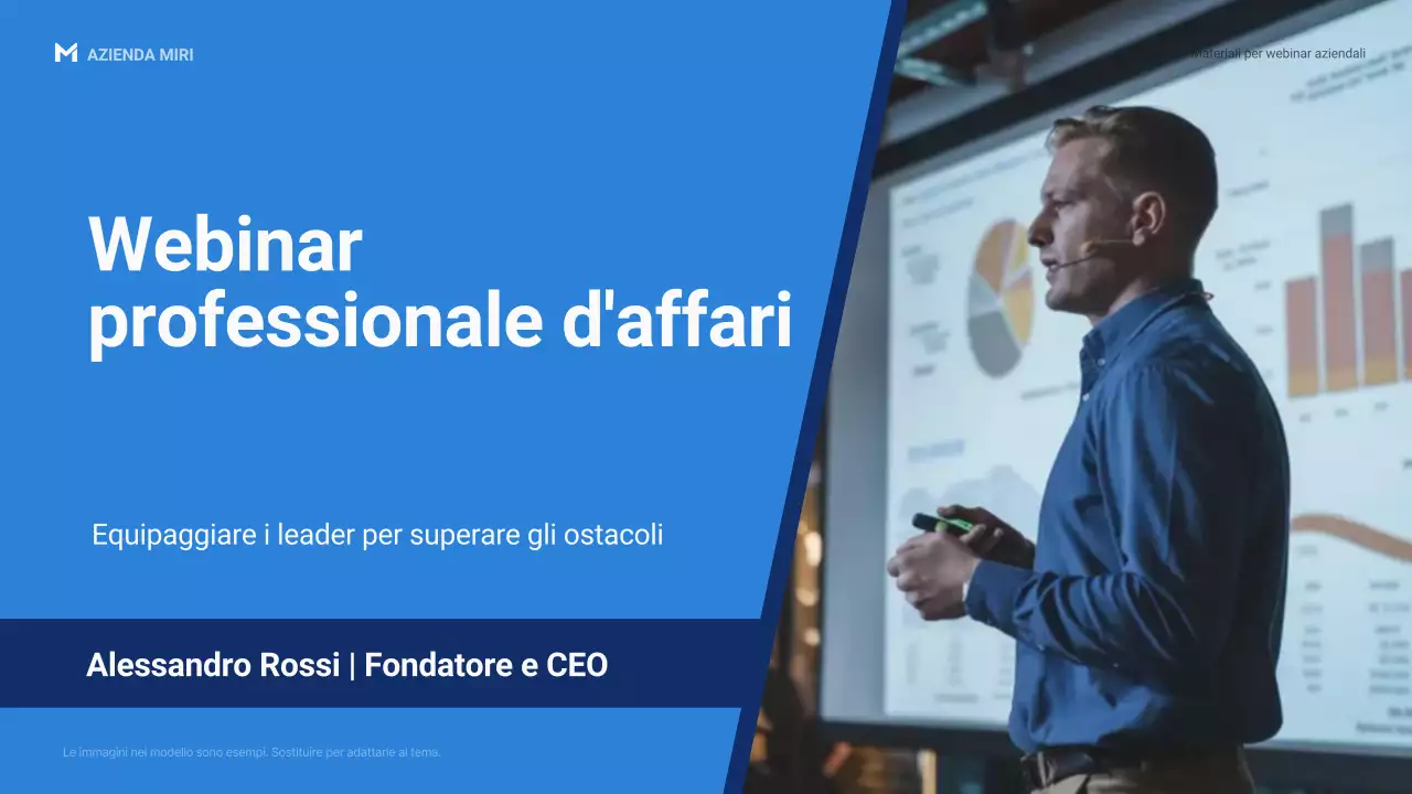 Presentazione promozionale del webinar aziendale Blue Professional