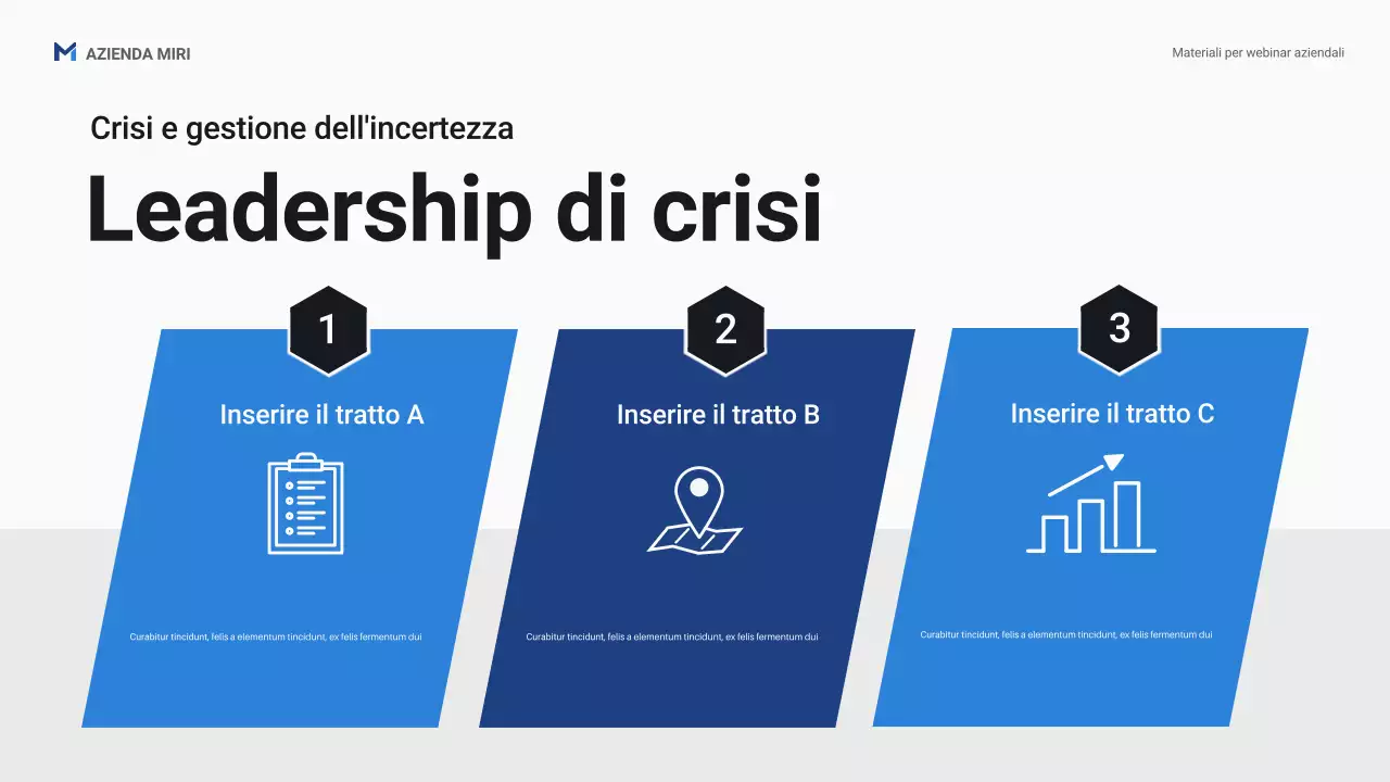 Presentazione promozionale del webinar aziendale Blue Professional