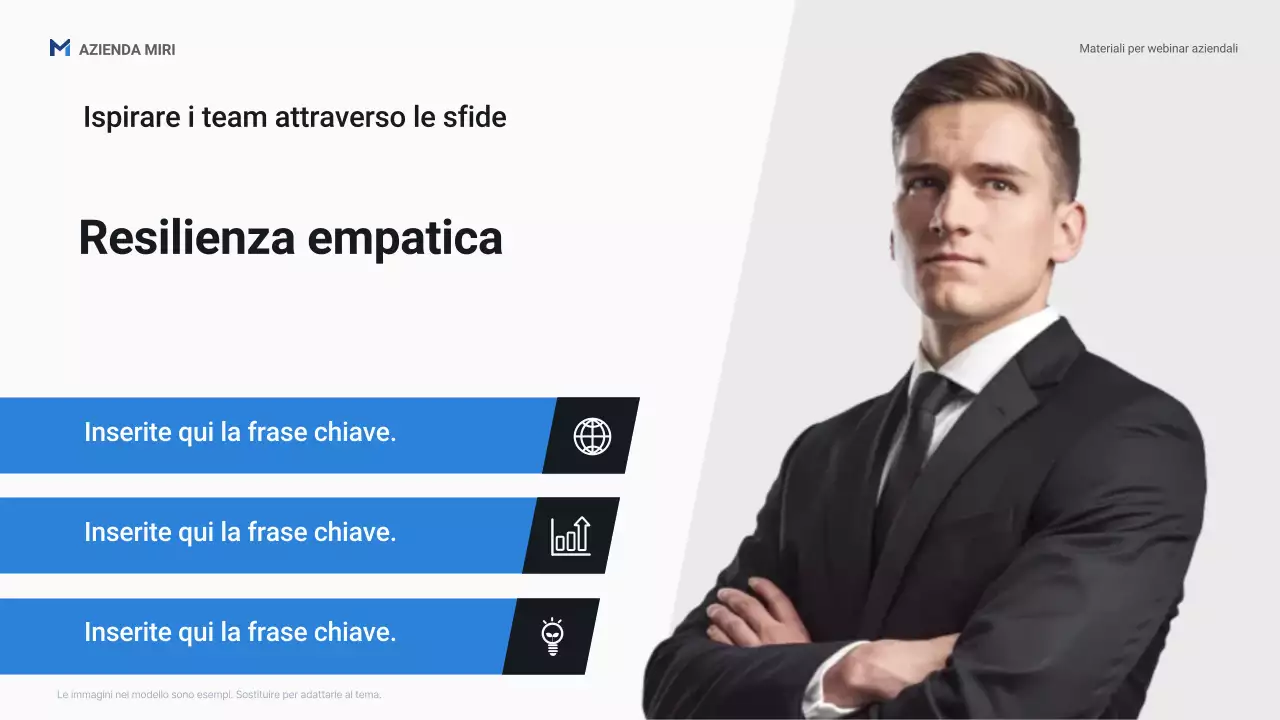 Presentazione promozionale del webinar aziendale Blue Professional