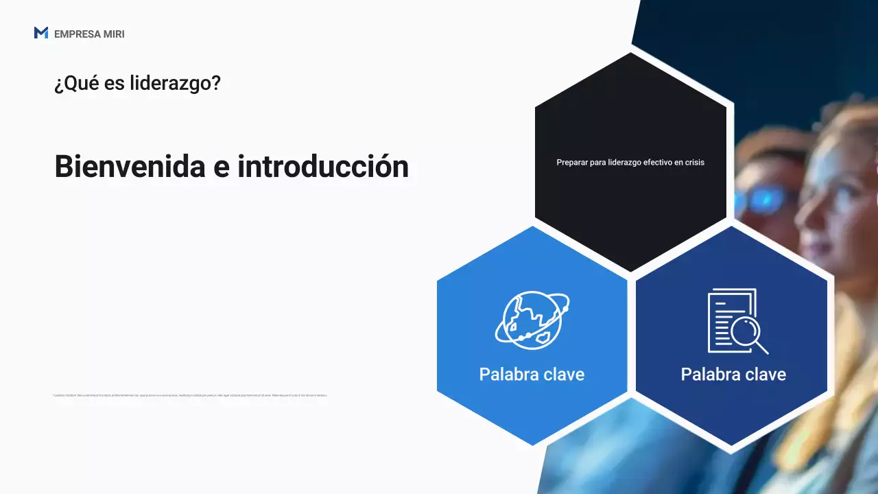 Presentación de la promoción del seminario web empresarial profesional de Blue