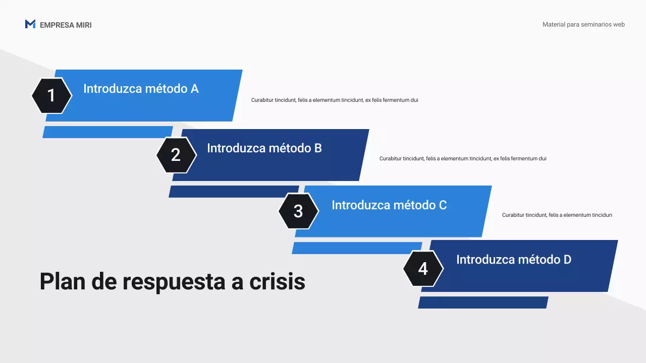 Presentación de la promoción del seminario web empresarial profesional de Blue
