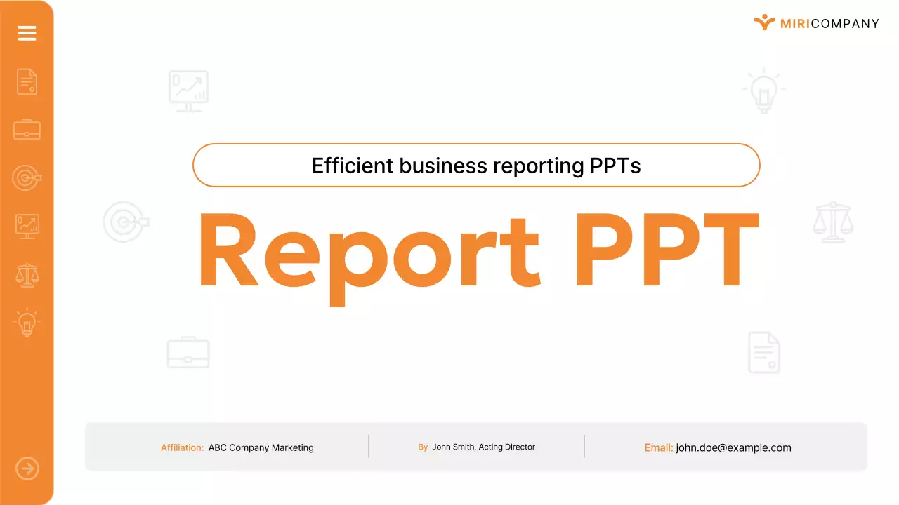 Báo cáo hiện đại màu cam