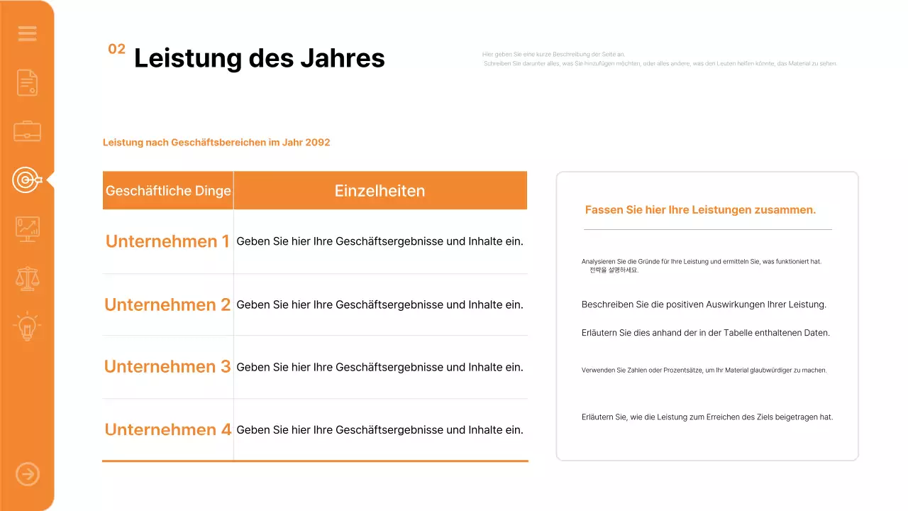 Orange Modern Report Bericht