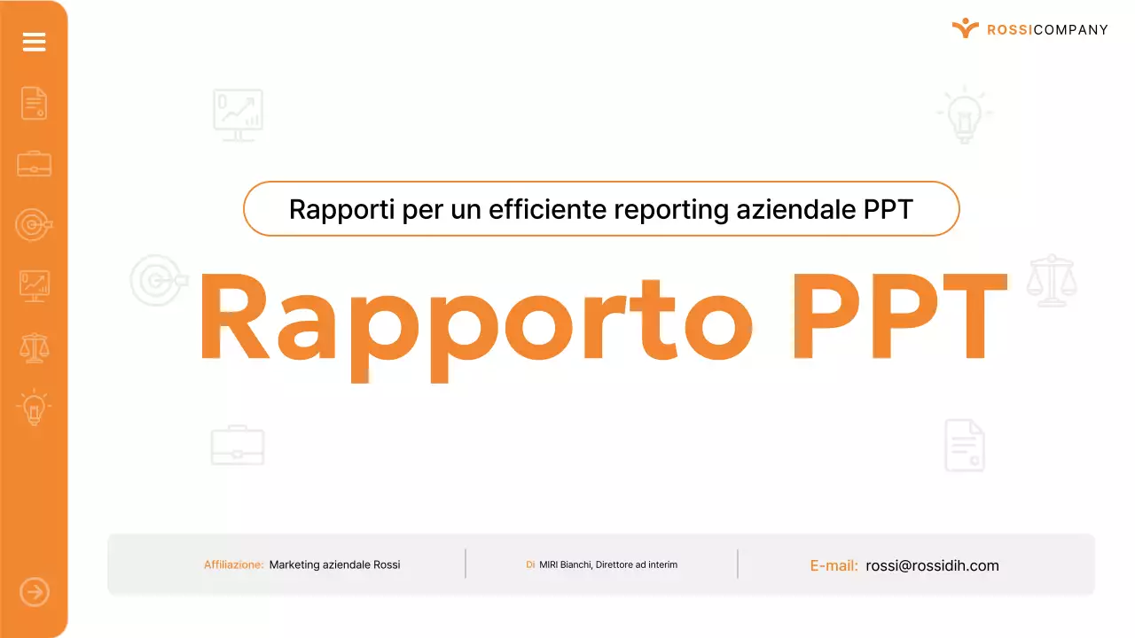 Rapporto di rapporto moderno arancione