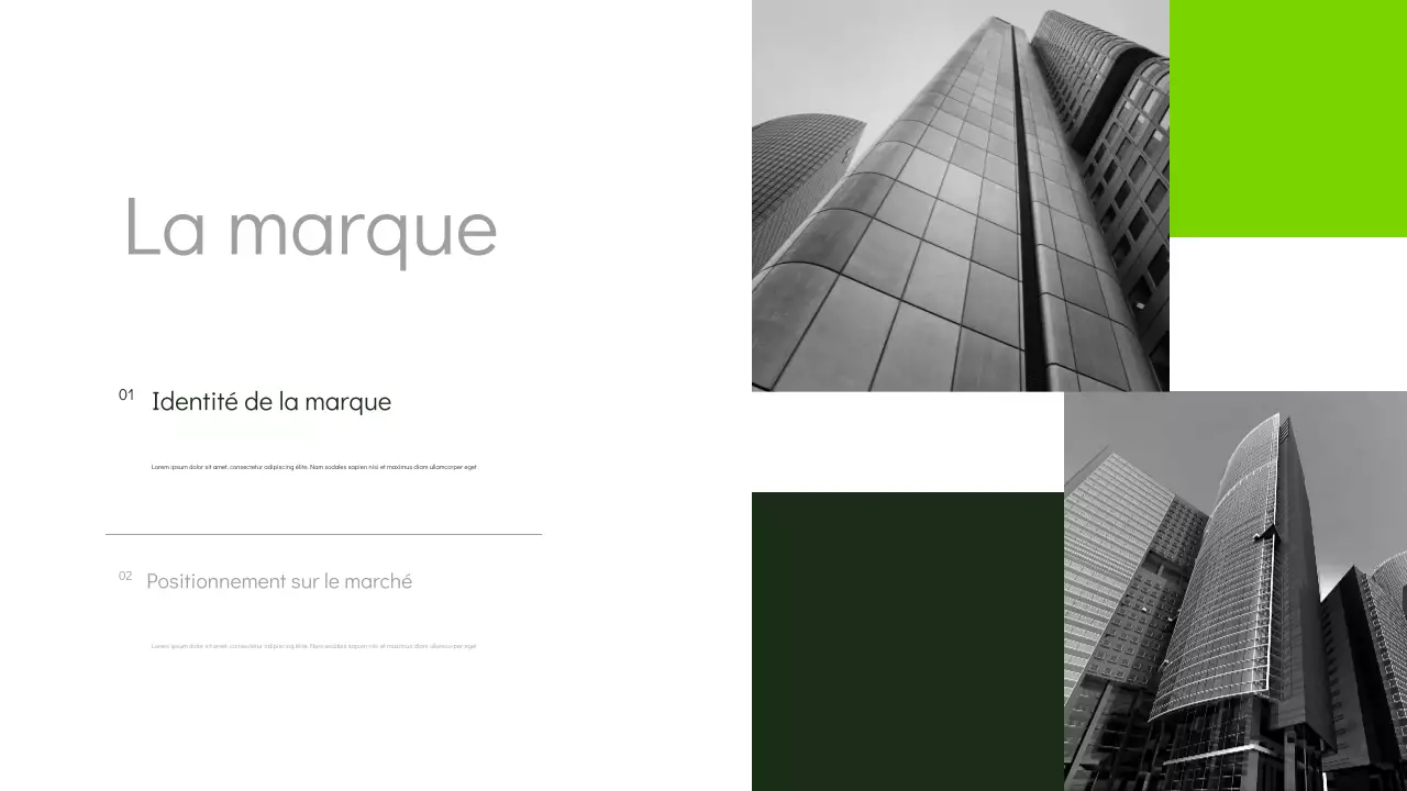 présentation marketing verte et moderne