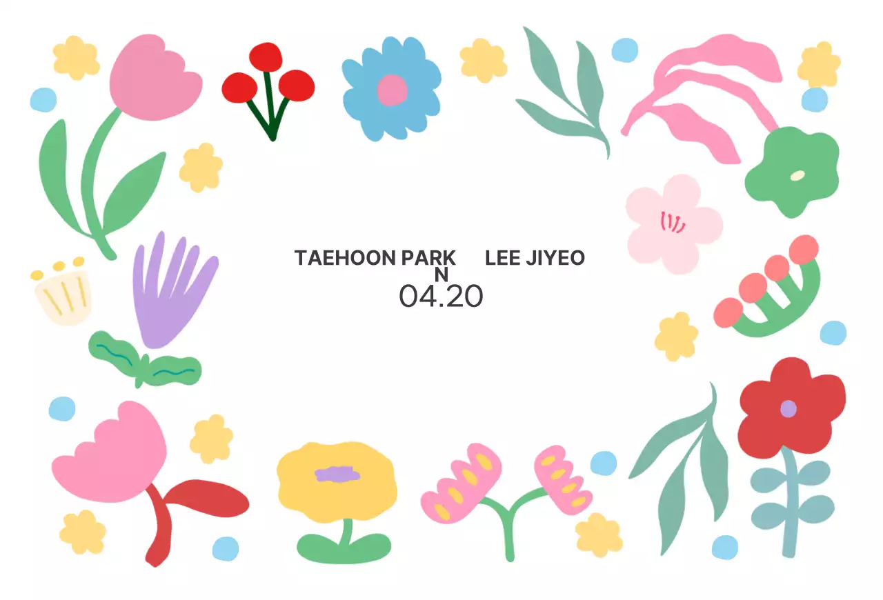 Invitation graphique mignonne avec illustration de fleur