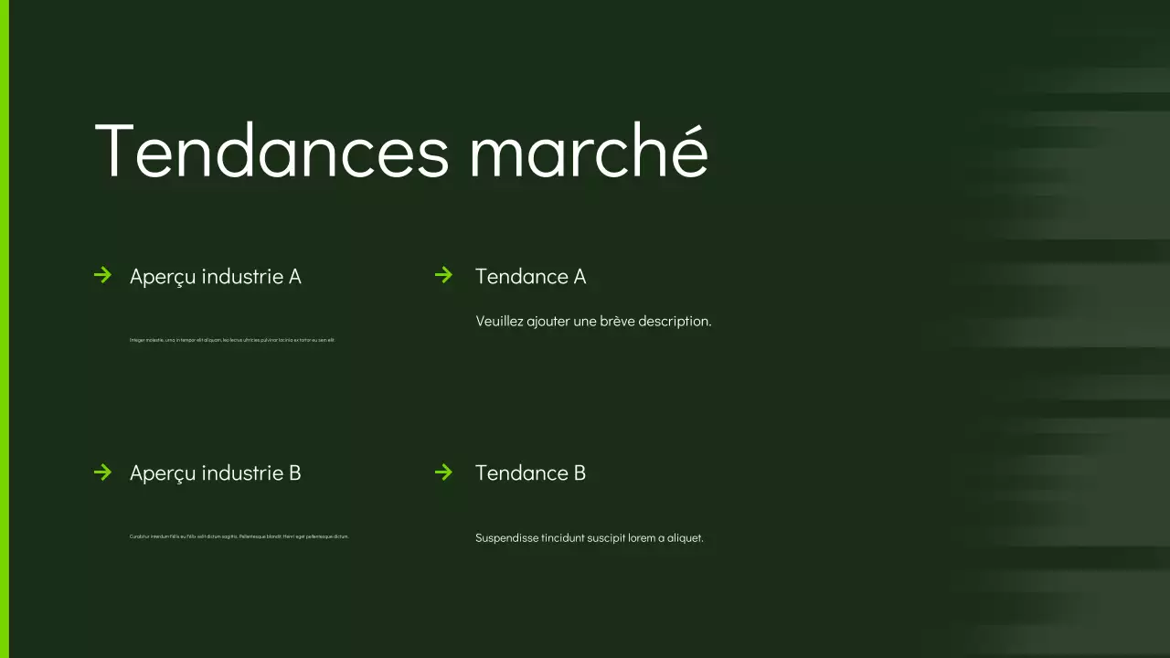 présentation marketing verte et moderne