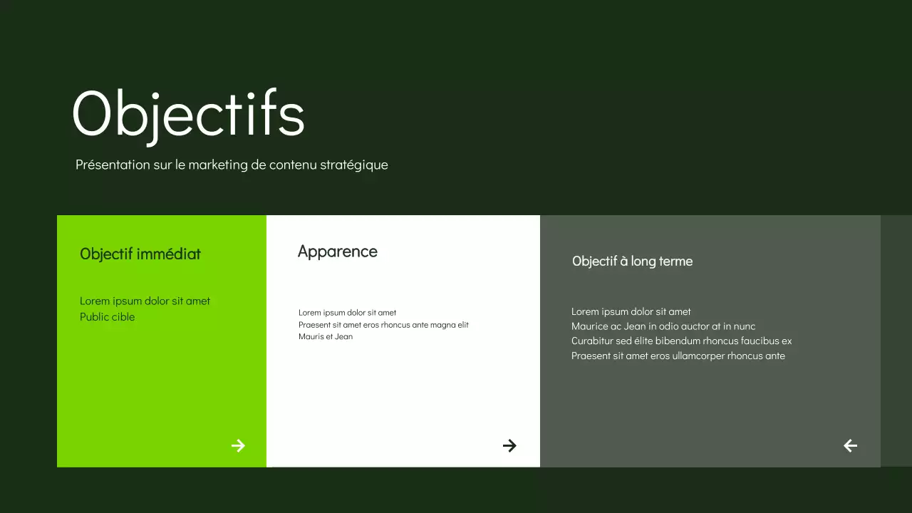 présentation marketing verte et moderne