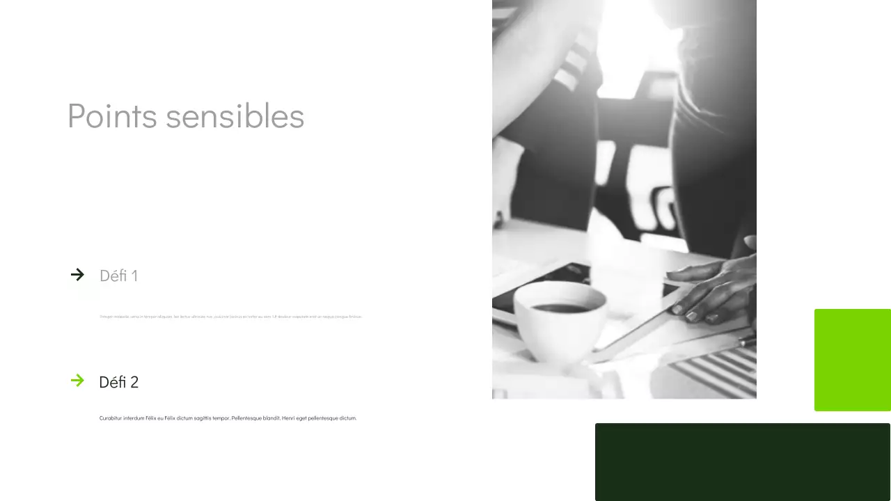 présentation marketing verte et moderne