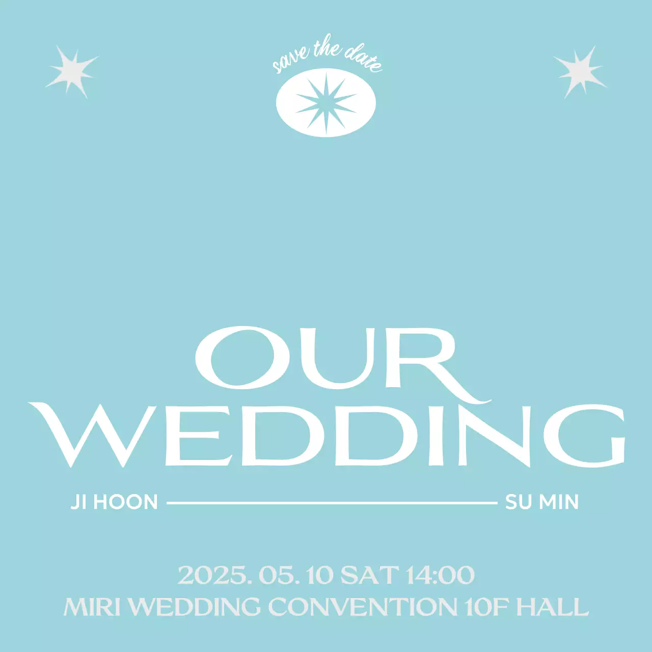 Undangan Pernikahan Sederhana Biru Langit