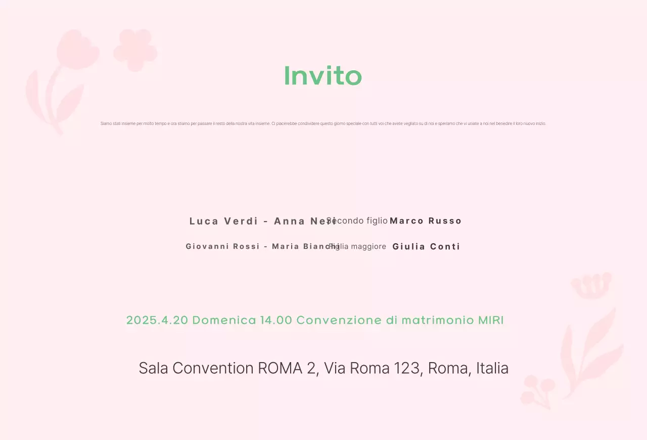 Illustrazione floreale invito grafico carino