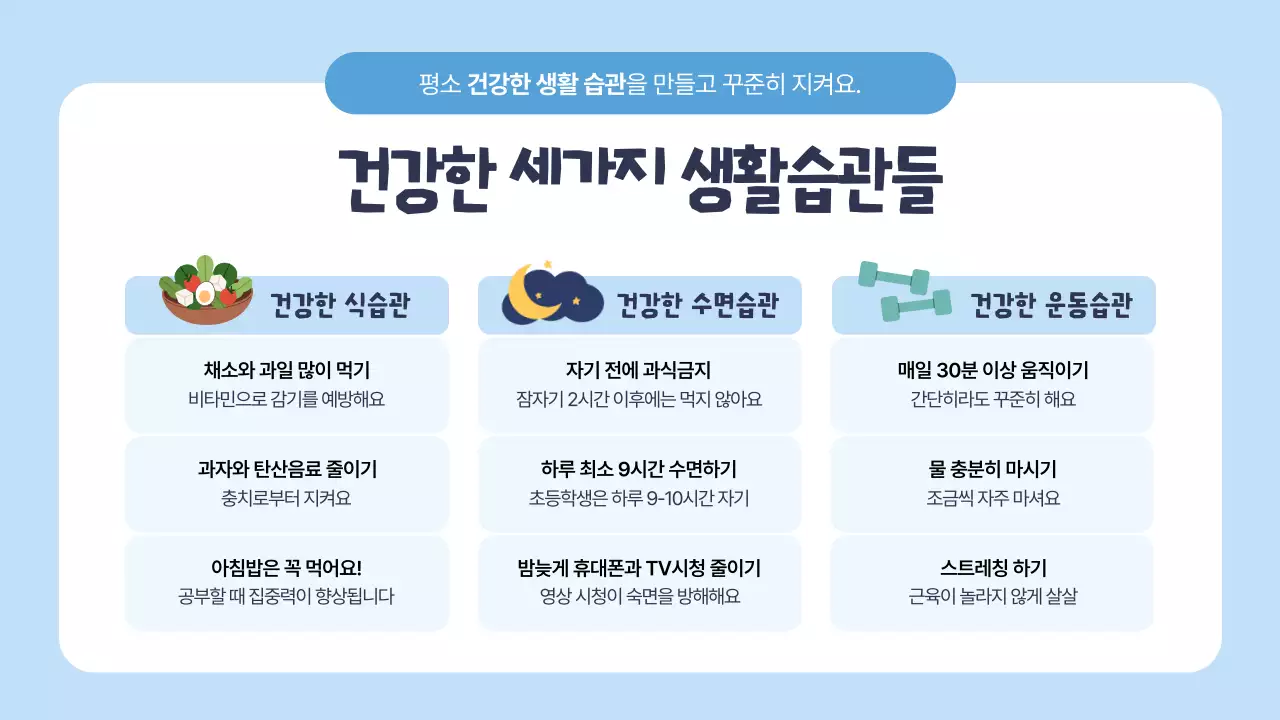 하늘색 아기자기한 아동 교육 교육 자료