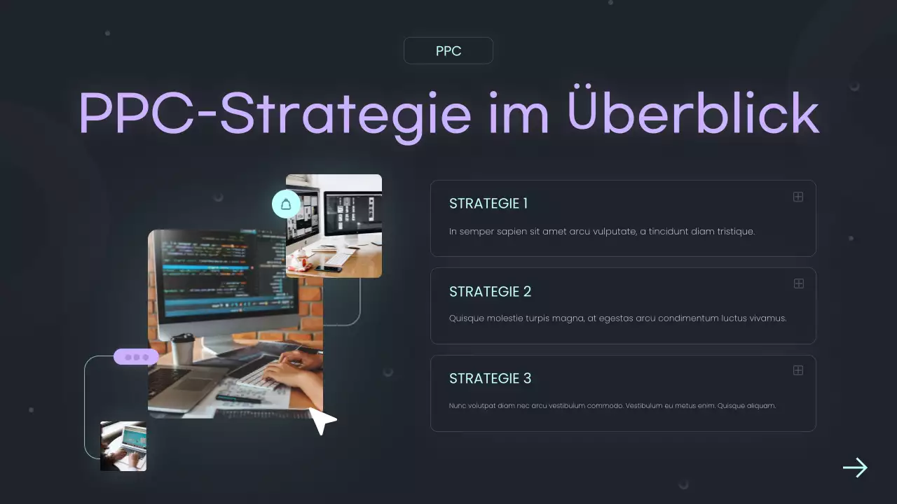 Lila moderner Marketingleitfaden