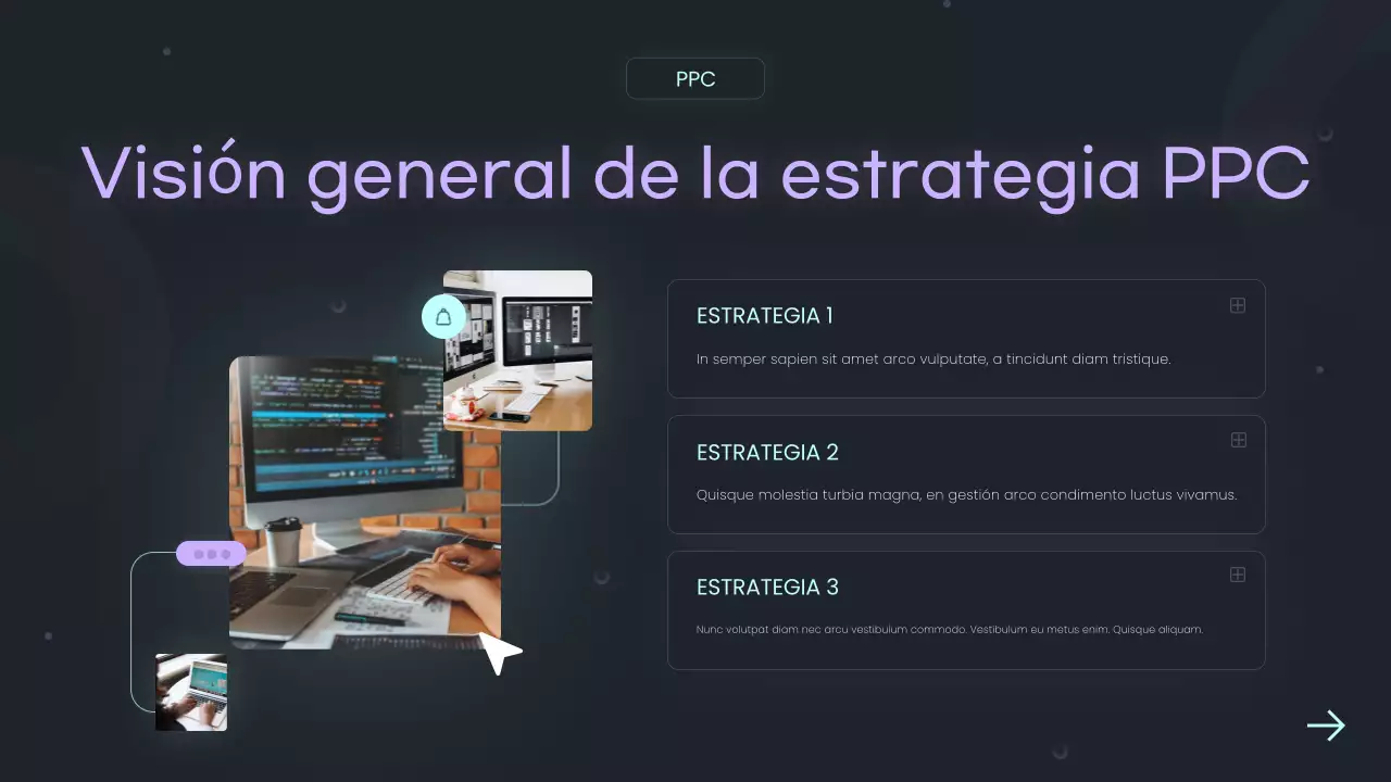 Guía de marketing moderna de color morado