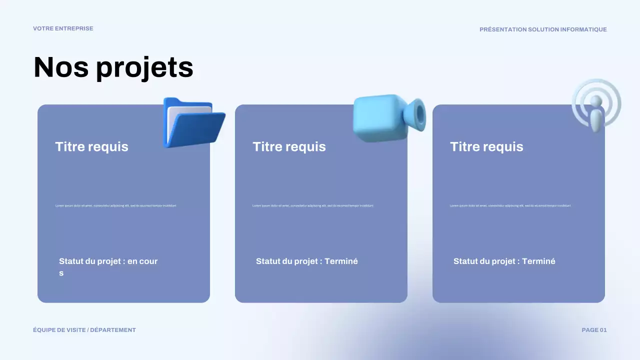 présentation informatique moderne bleue