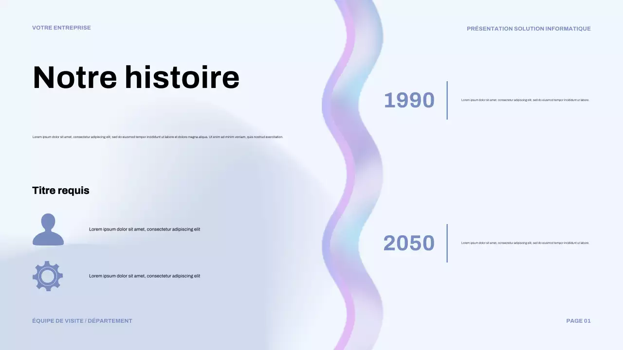 présentation informatique moderne bleue