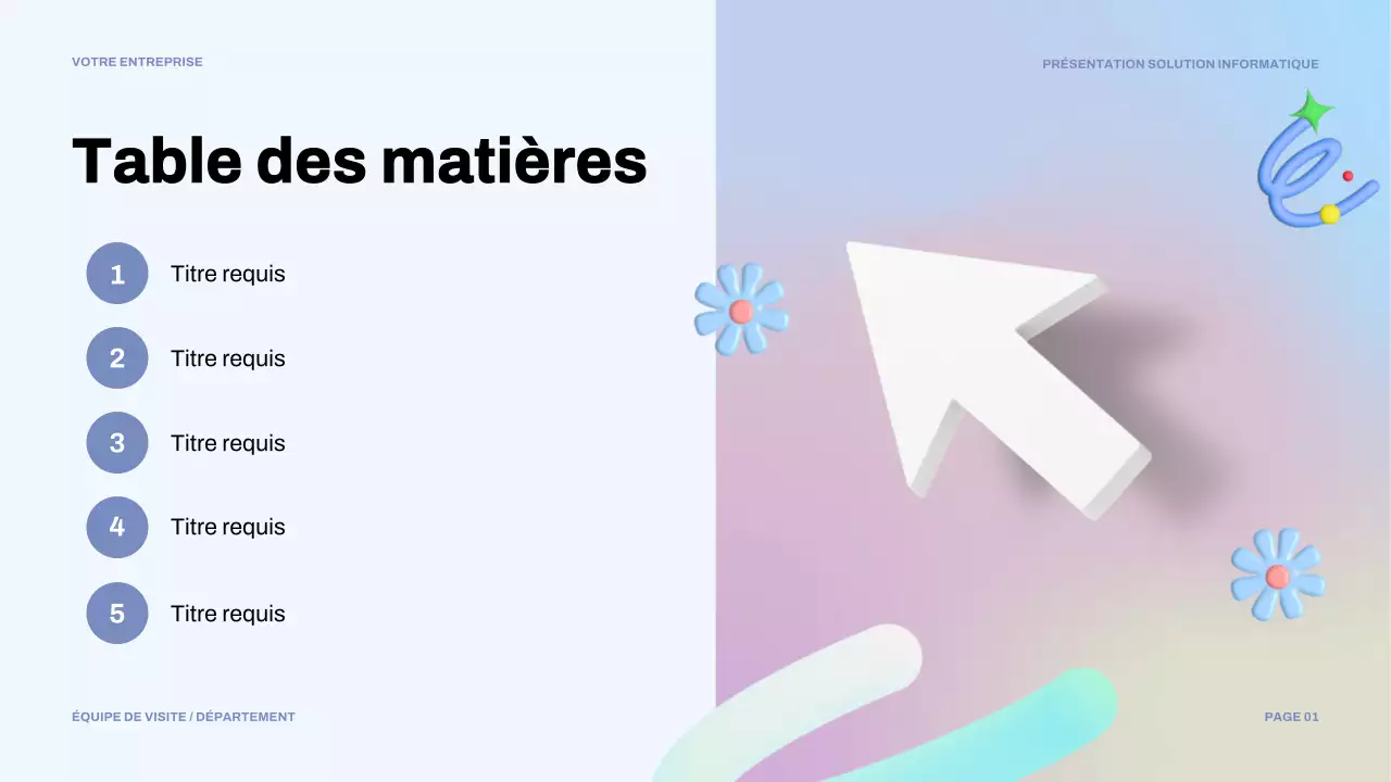 présentation informatique moderne bleue