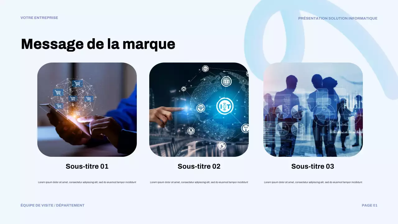 présentation informatique moderne bleue