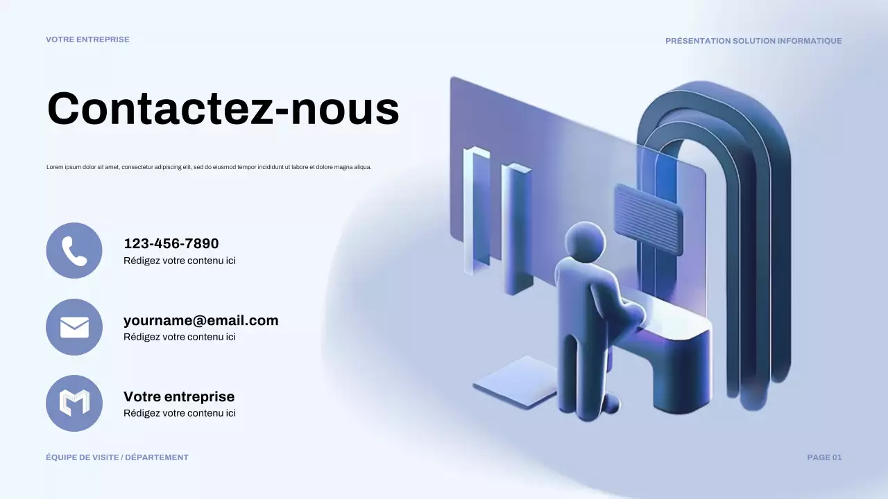 présentation informatique moderne bleue