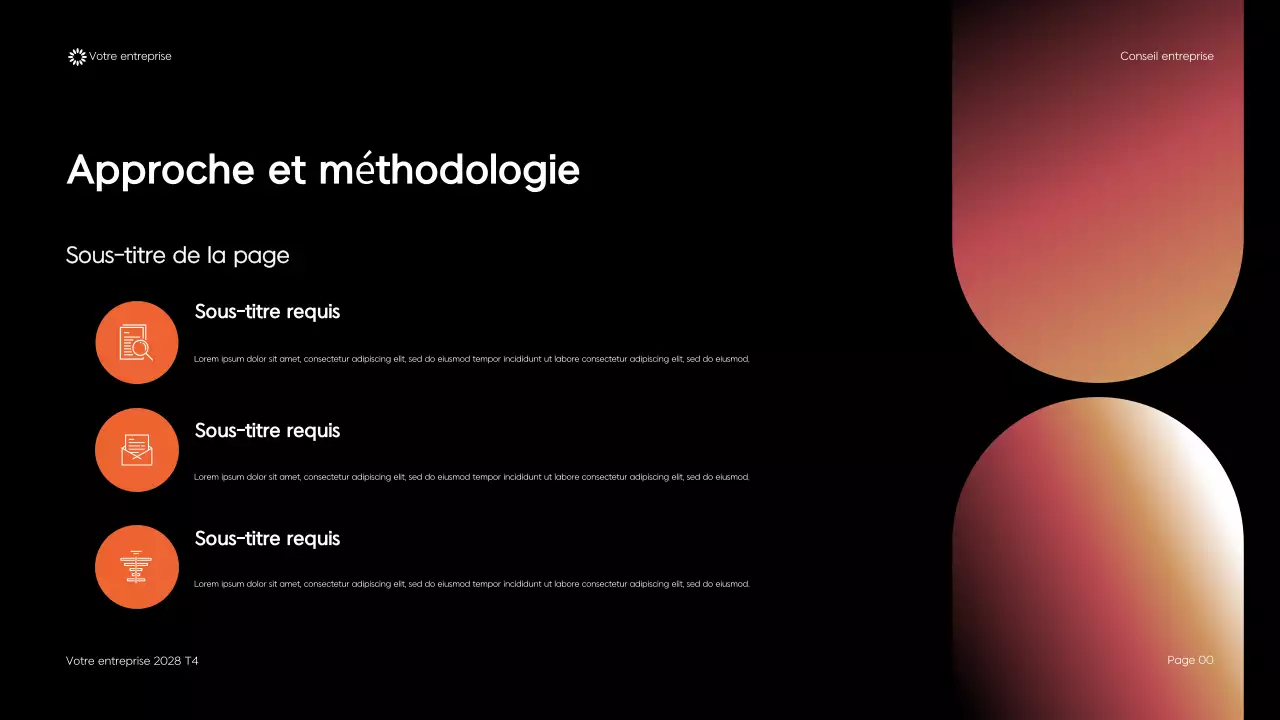 Présentation de conseil aux entreprises géométriques modernes noires