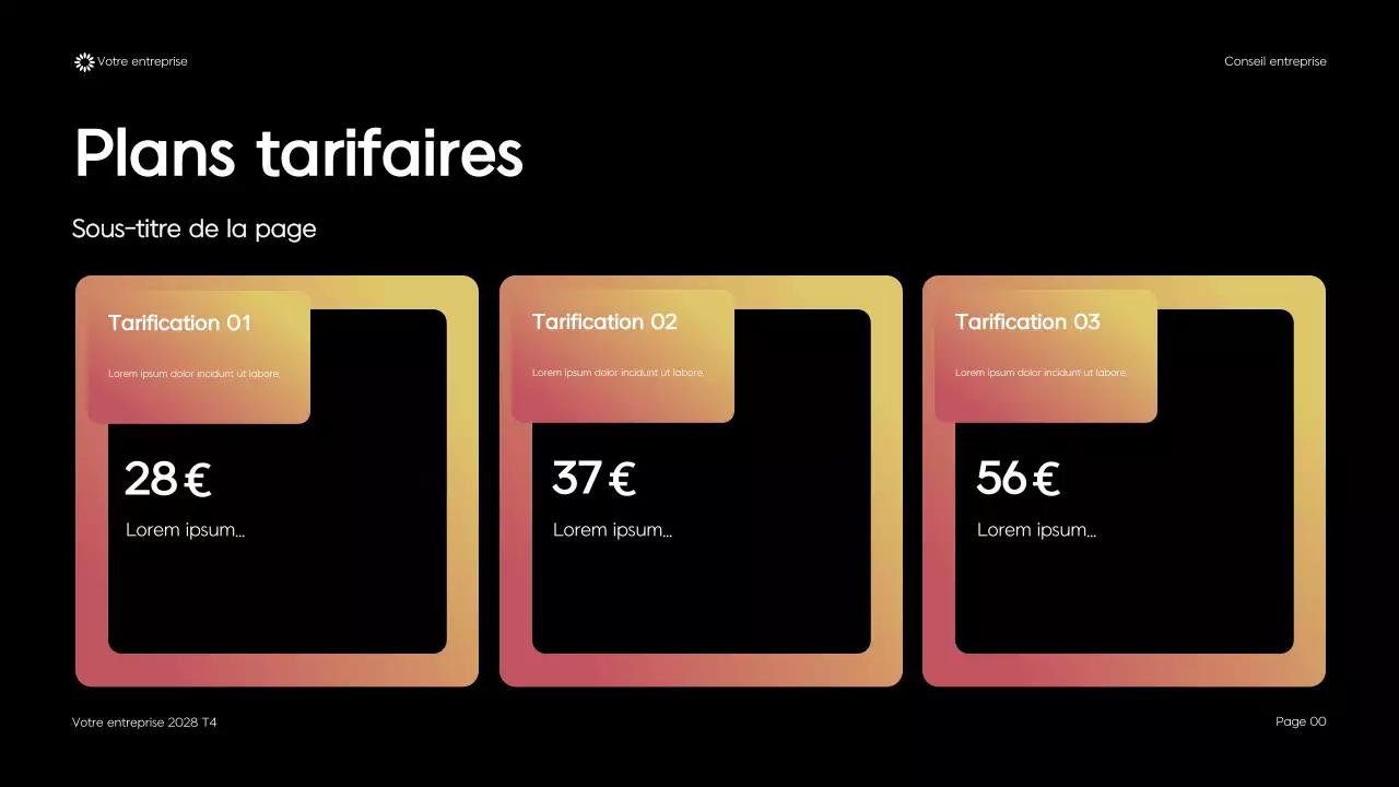 Présentation de conseil aux entreprises géométriques modernes noires