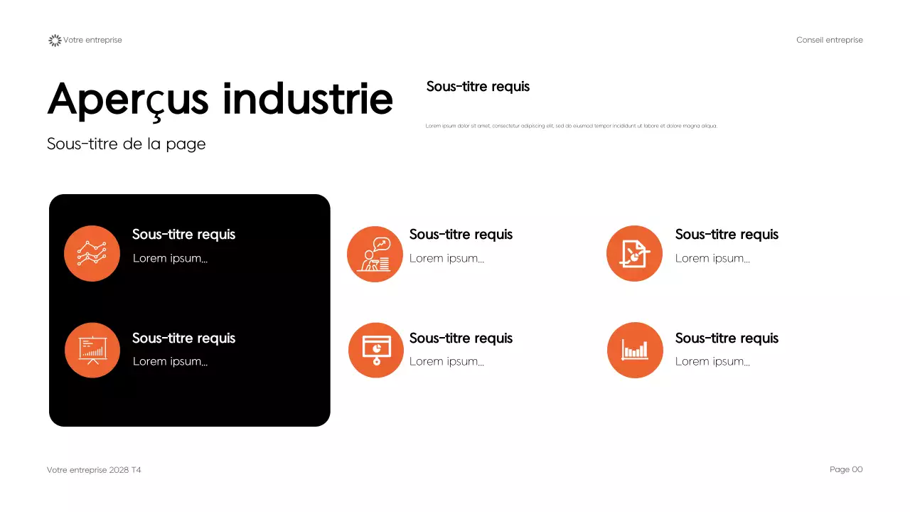 Présentation de conseil aux entreprises géométriques modernes noires