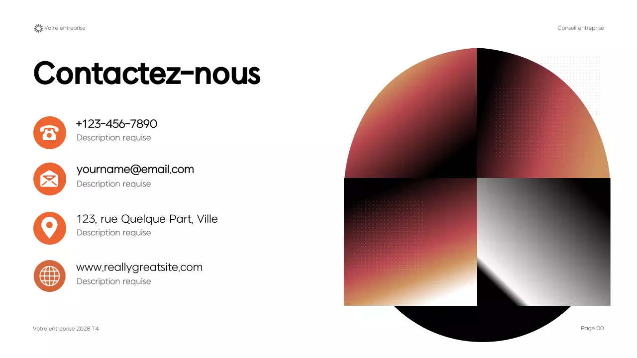 Présentation de conseil aux entreprises géométriques modernes noires