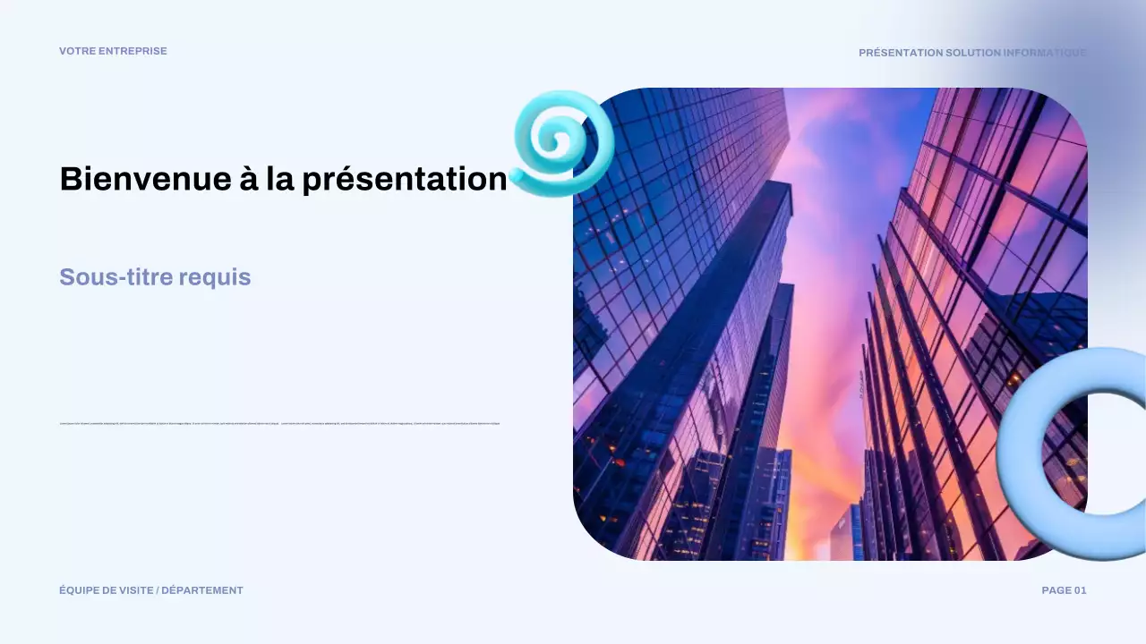 présentation informatique moderne bleue