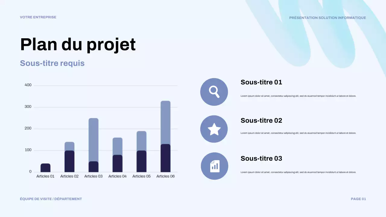 présentation informatique moderne bleue