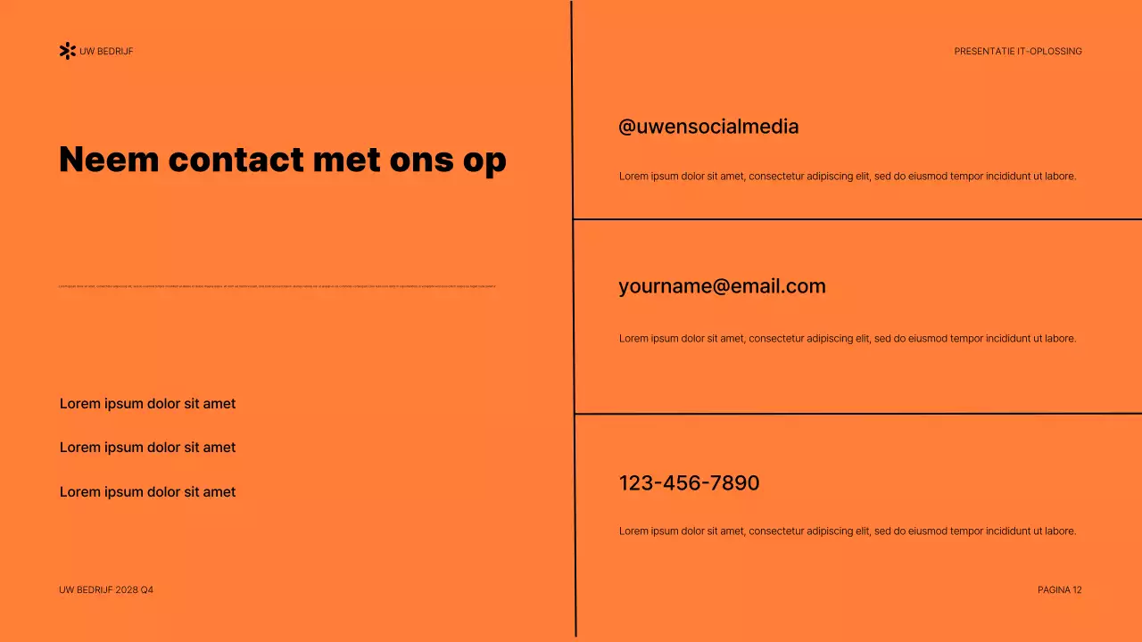 oranje modern IT presentatiedocument